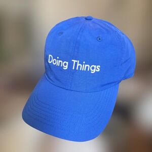 NWT Outdoor Voices Doing Things Hat Royal Blue Austin Embroidered Adjustable NEW